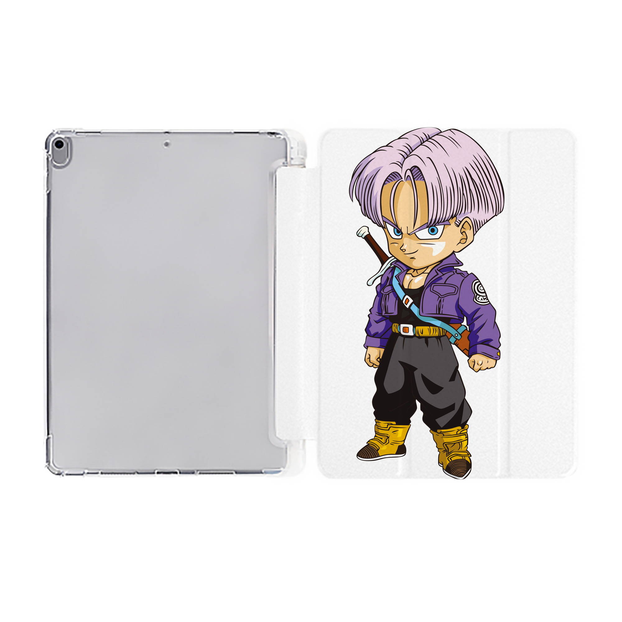 （画像用） ドラゴンボール トランクス（Torankusu）DRAGON BALL Trunks IPad ケース ペン収納付き 三つ折りスタンド PUレザー×シリコン 対応機種9.5/10.5/10.9インチ